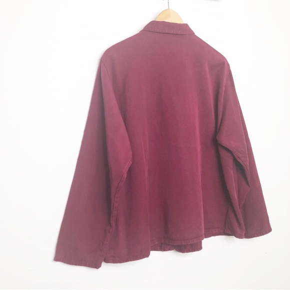 Bryn Walker large Burgundy, button-down shirt - Picture 9 of 10